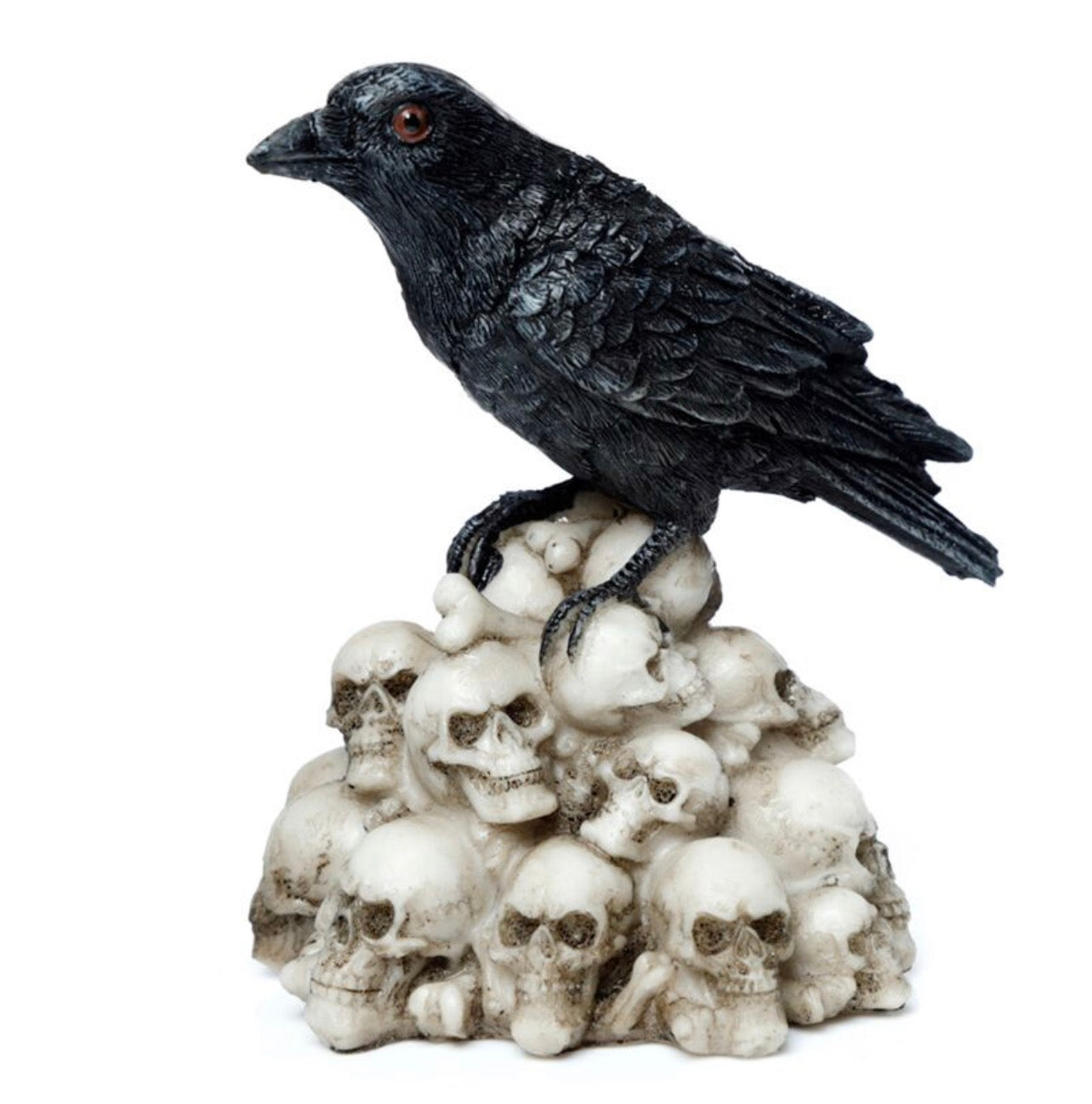 Crow Standing on Pile of Skulls Ornament