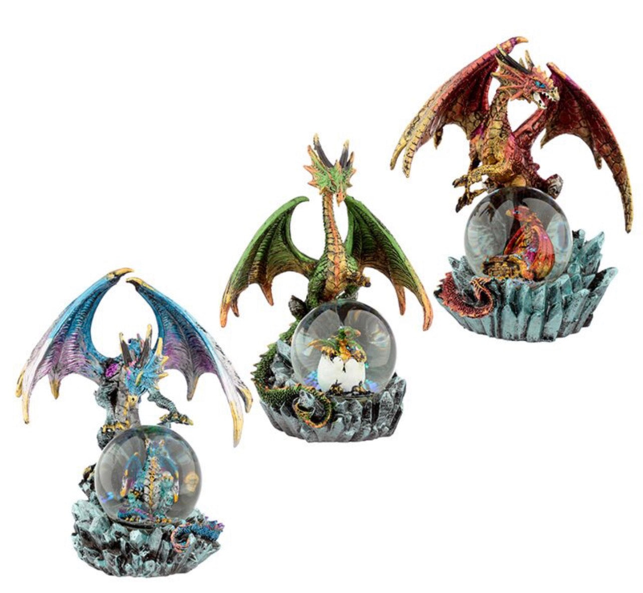 Crystal Orb Dark Legends Dragon Waterball Snow Globe