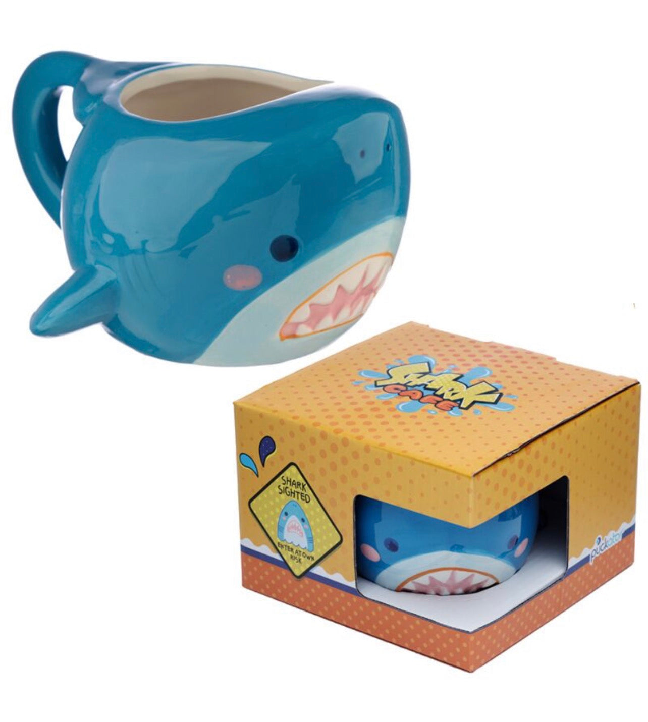 Ceramic Shaped Head Mug - Shark Cafe