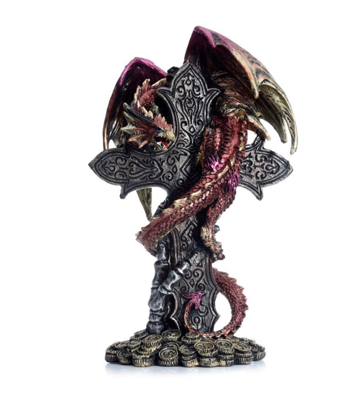 Dark Legends Celtic Cross Treasure Guardian Dragon