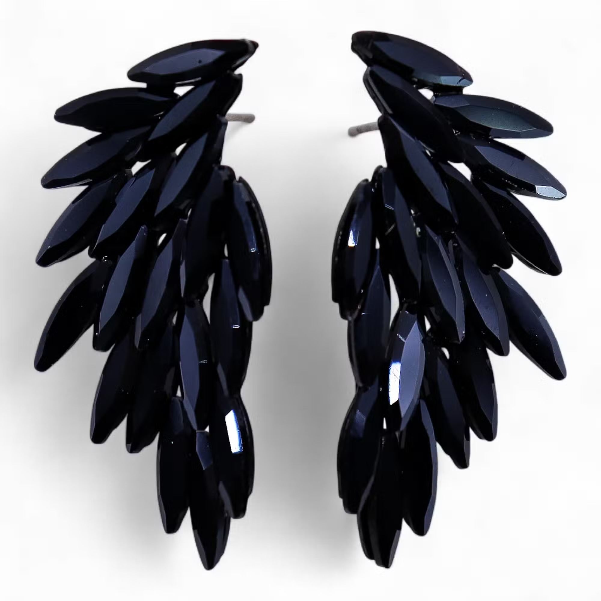 Nymph Aurora Glass Earrings - Jet Black