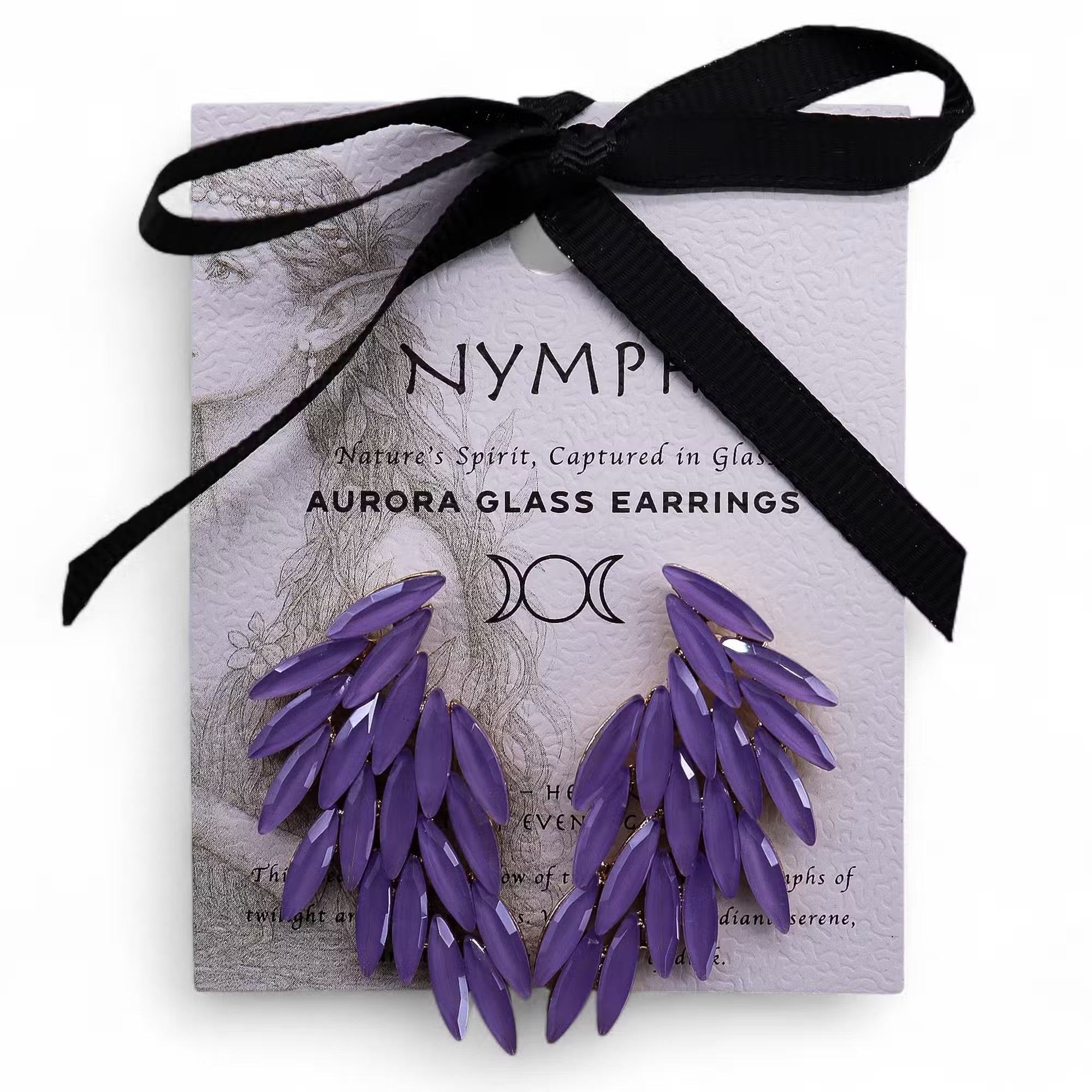 Nymph Aurora Glass Earrings - Lavender