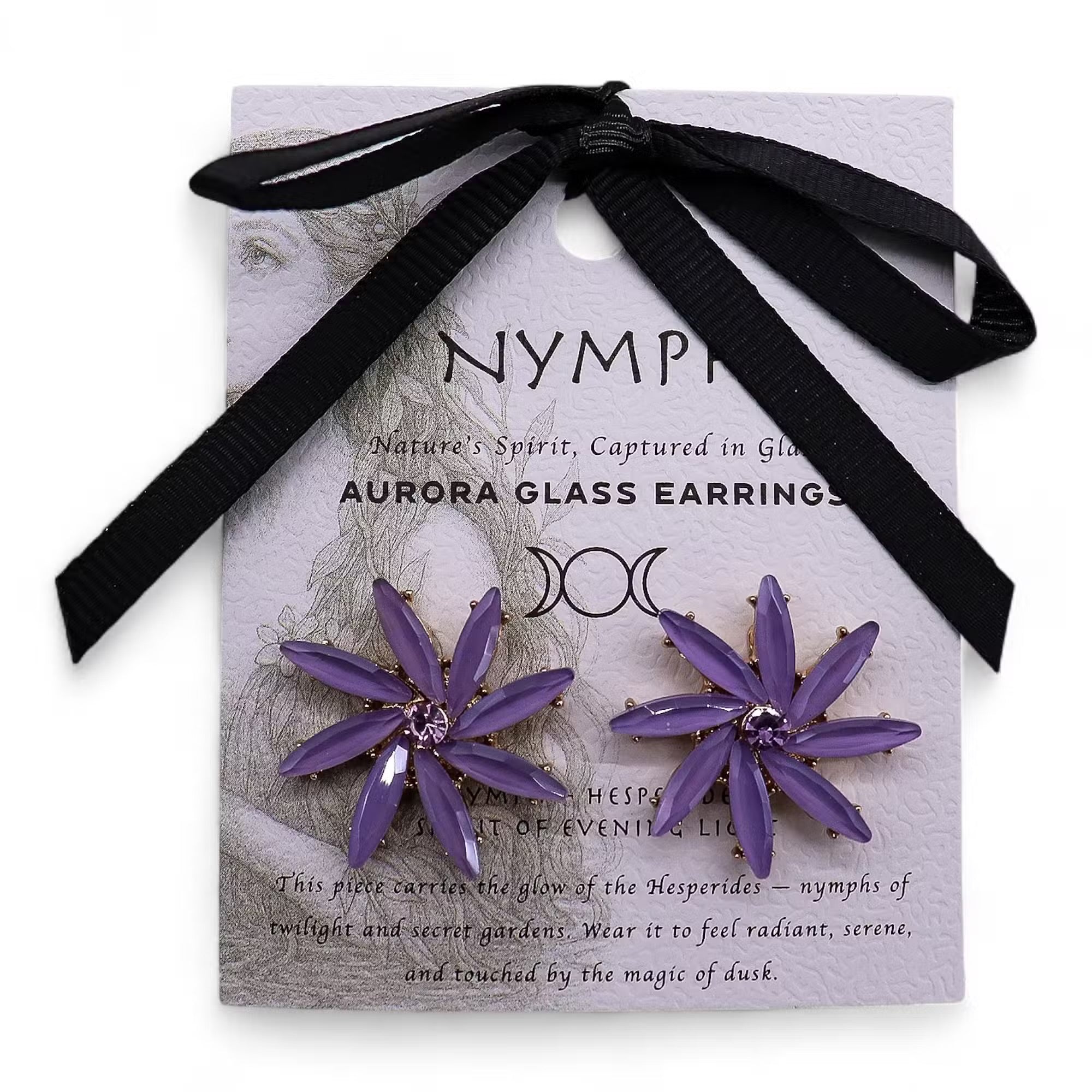 Nymph Aurora Glass Earrings - Lavender