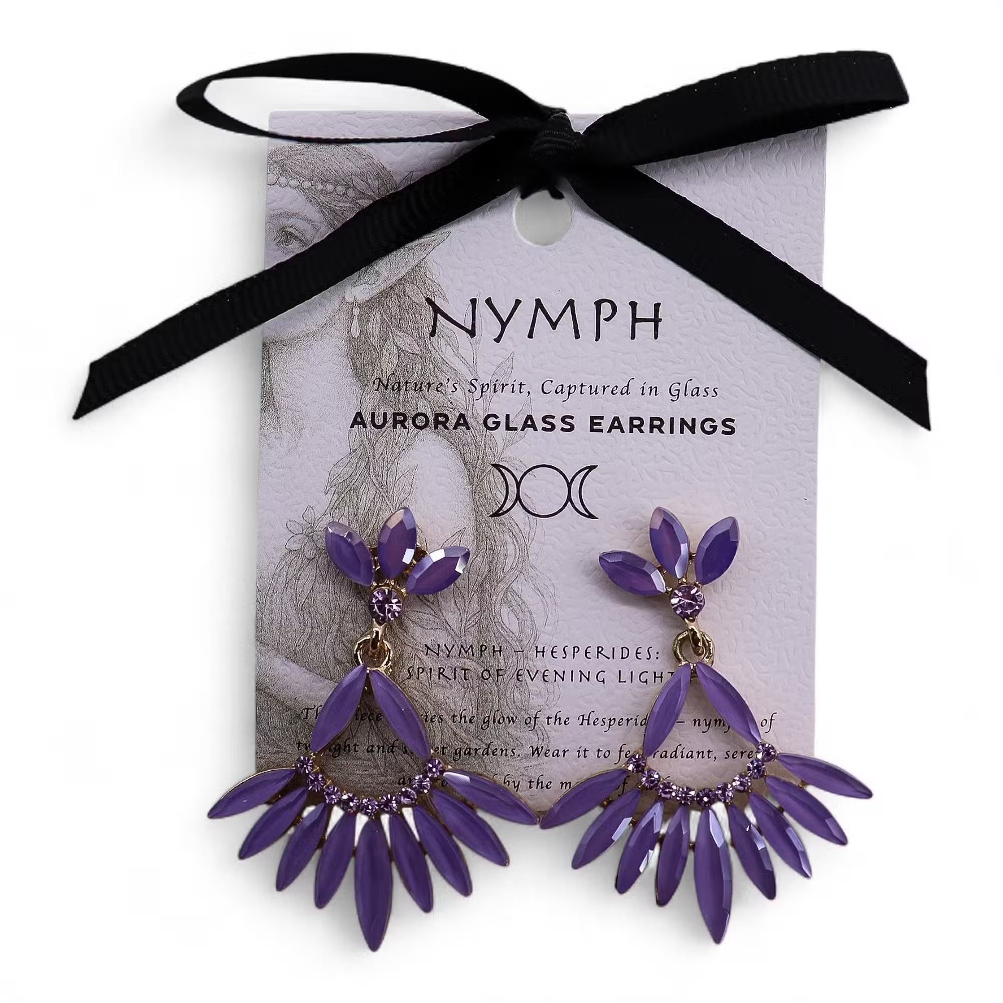 Nymph Aurora Glass Earrings - Lavender