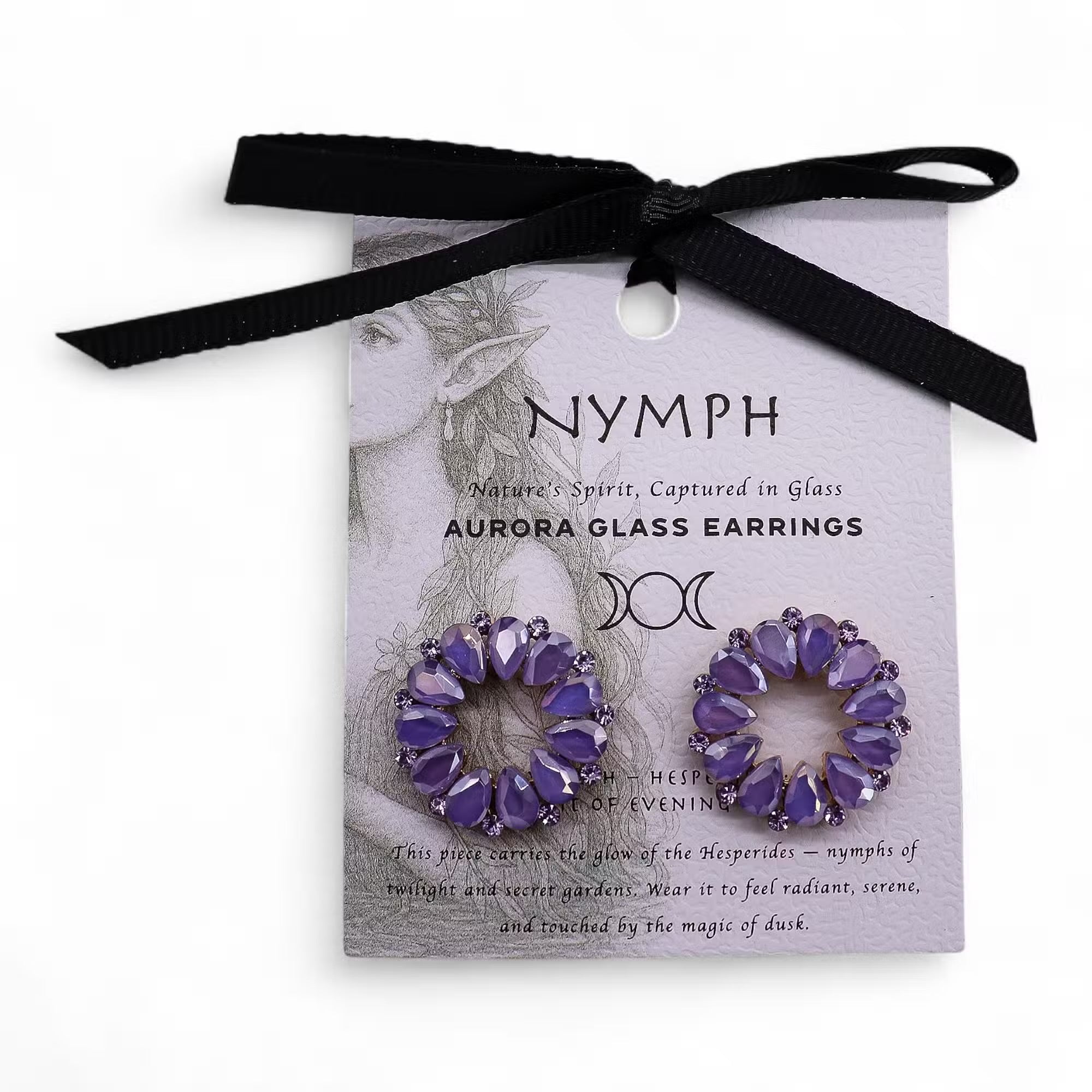 Nymph Aurora Glass Earrings - Lavender