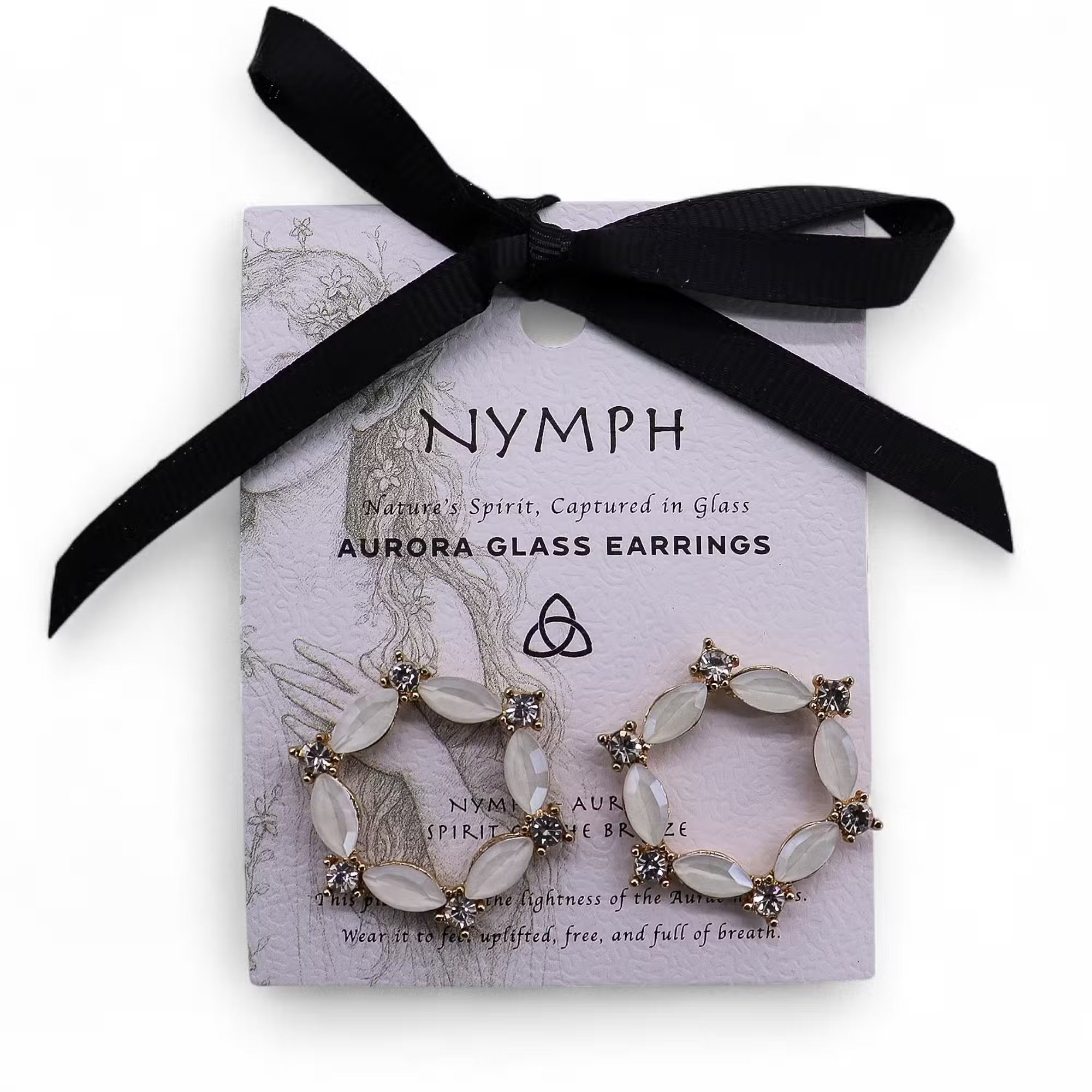 Nymph Aurora Glass Earrings - Pearl