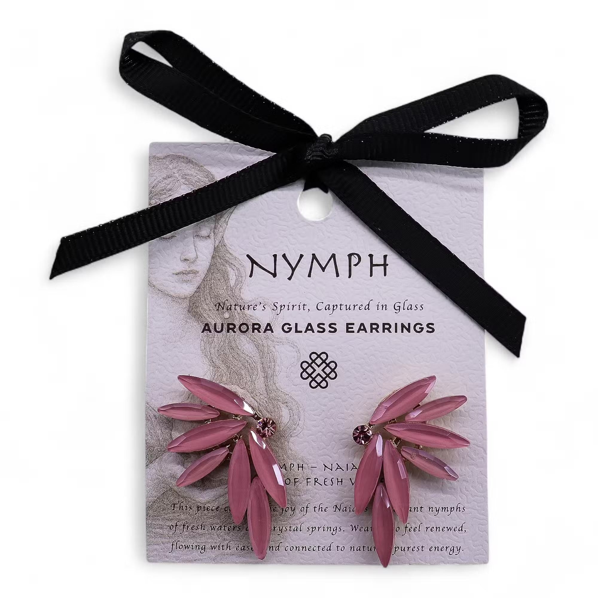 Nymph Aurora Glass Earrings - Soft Pink