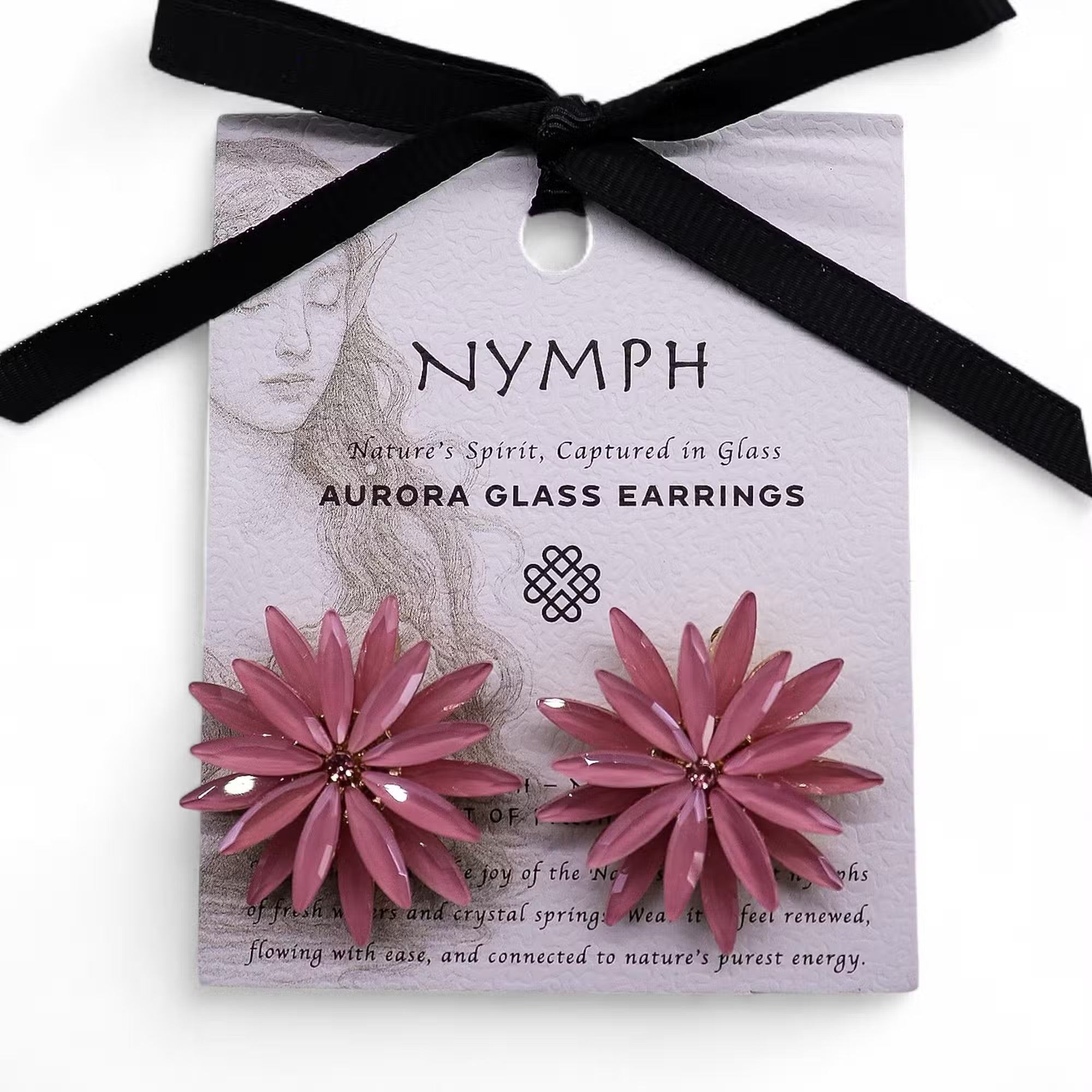 Nymph Aurora Glass Earrings - Soft Pink