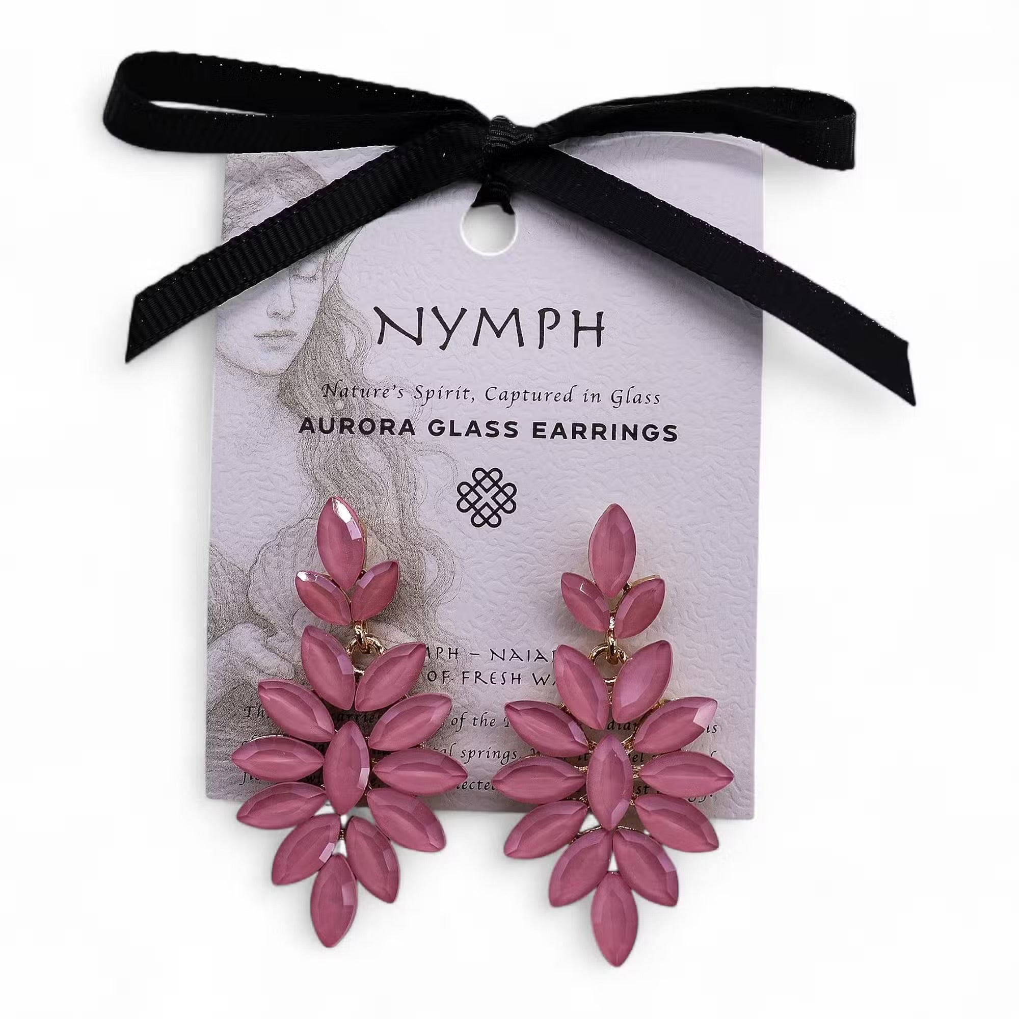 Nymph Aurora Glass Earrings - Soft Pink