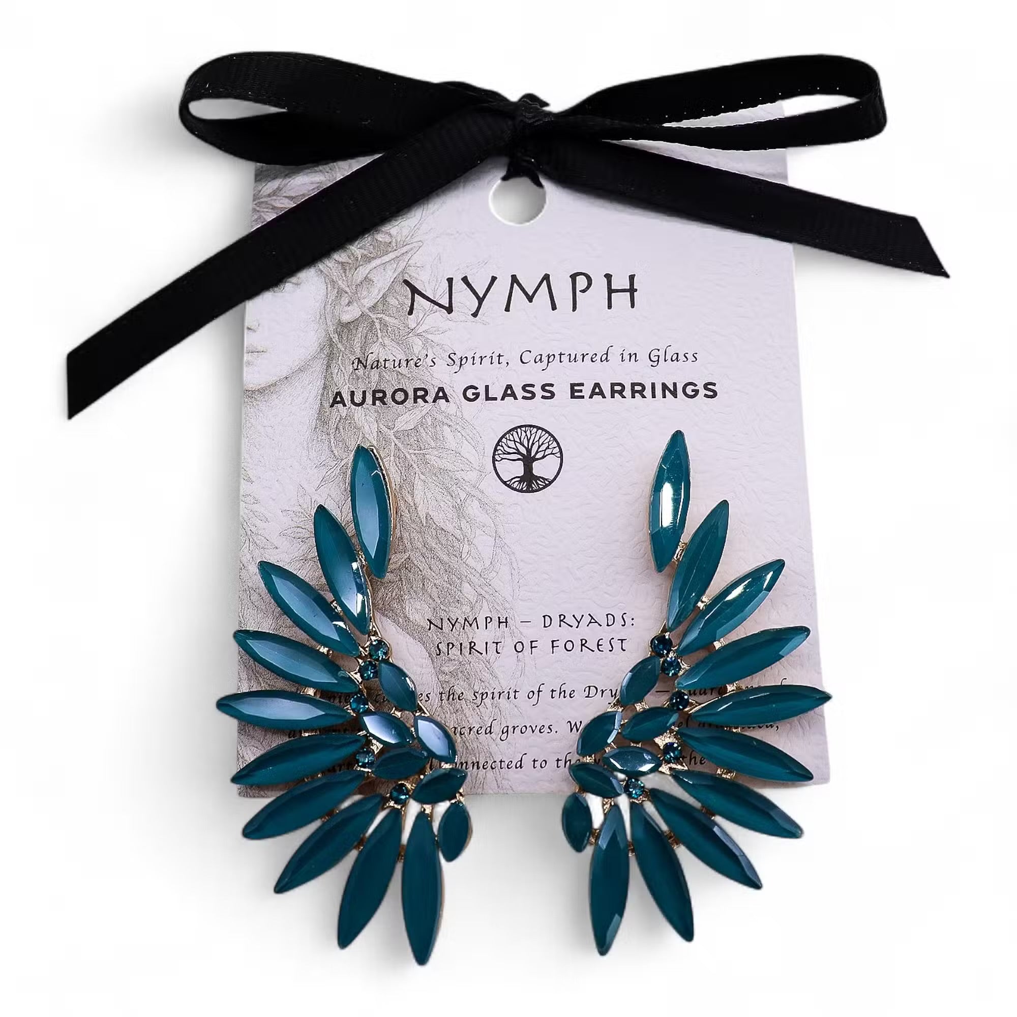 Nymph Aurora Glass Earrings - Teal