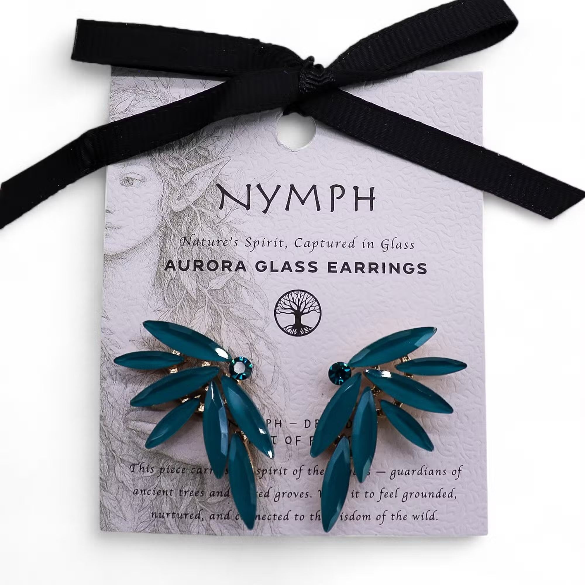 Nymph Aurora Glass Earrings - Teal