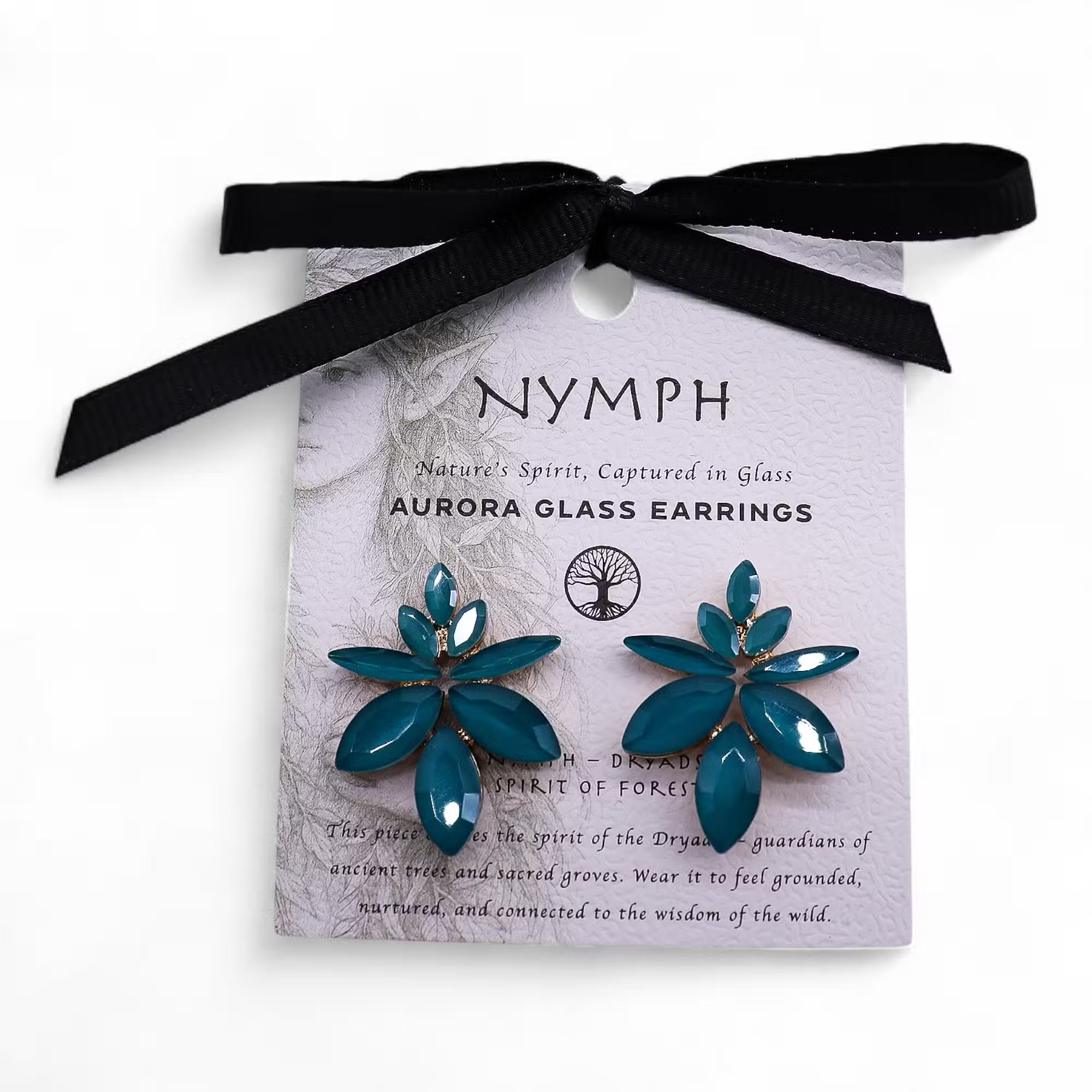 Nymph Aurora Glass Earrings - Teal