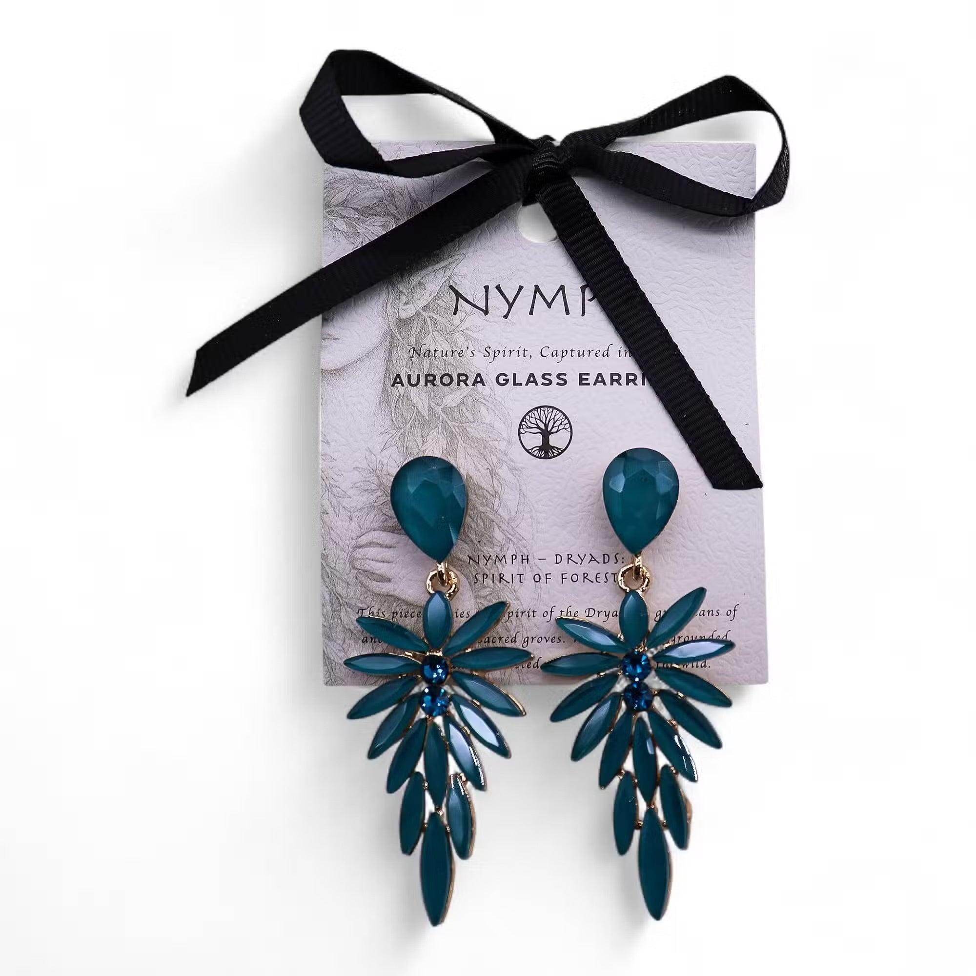 Nymph Aurora Glass Earrings - Teal