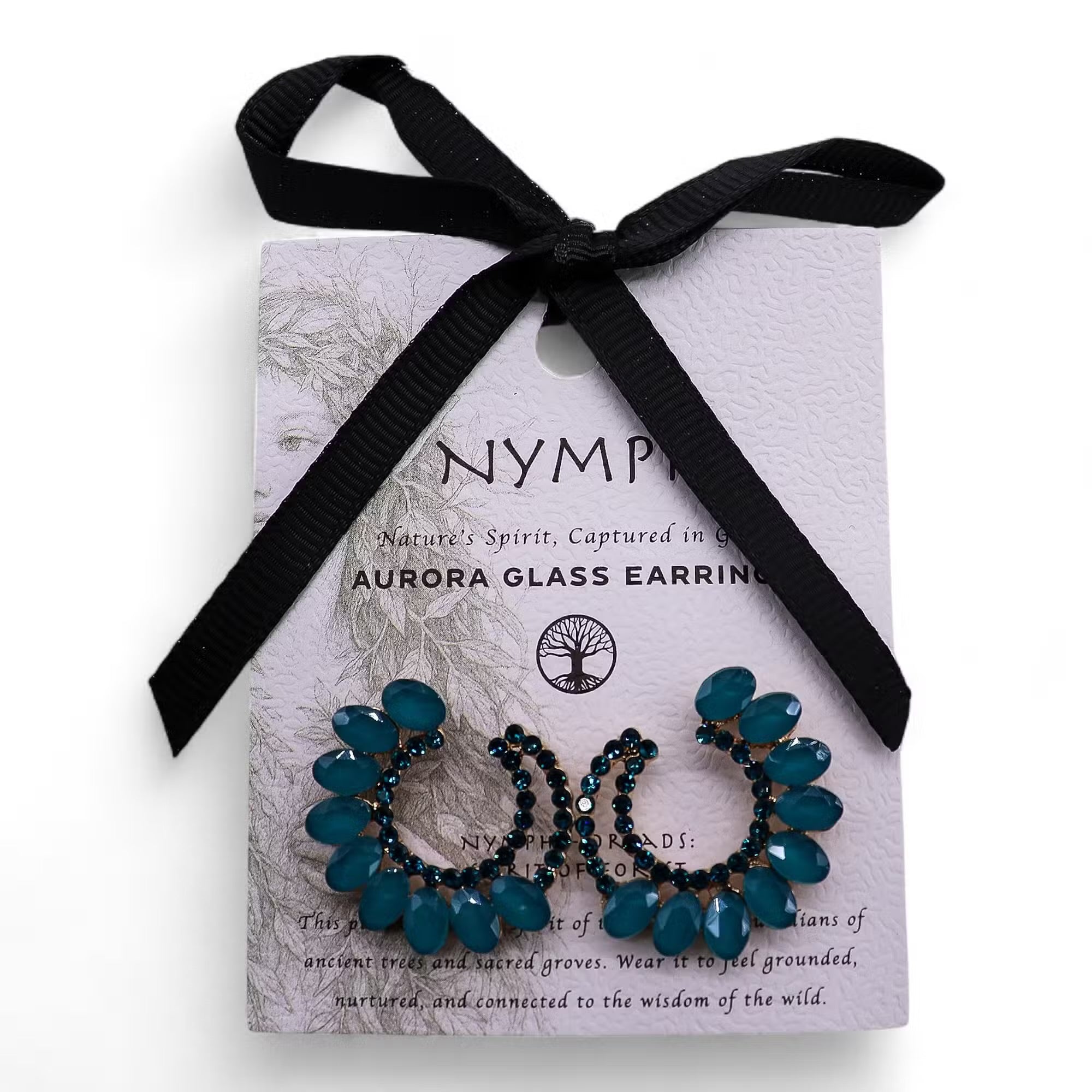 Nymph Aurora Glass Earrings - Teal
